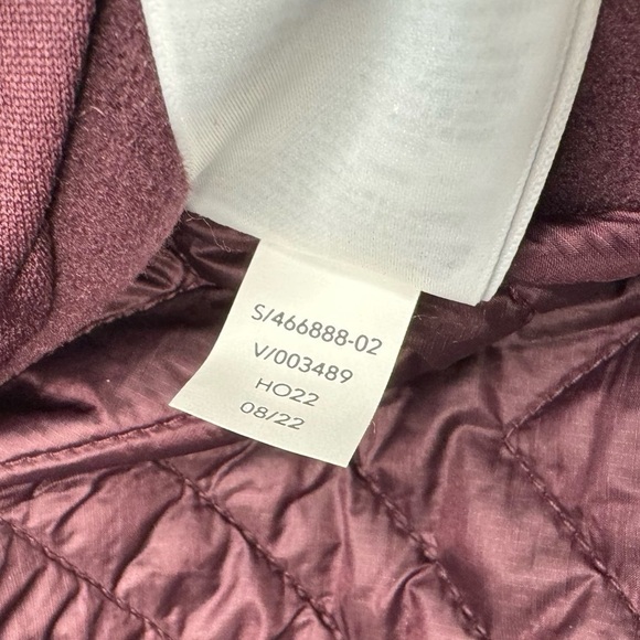 NWOT Athleta Warm Cozy Sherpa Quarter Snap Sweatshirt Pullover Maroon w/ Quilt - Picture 13 of 14